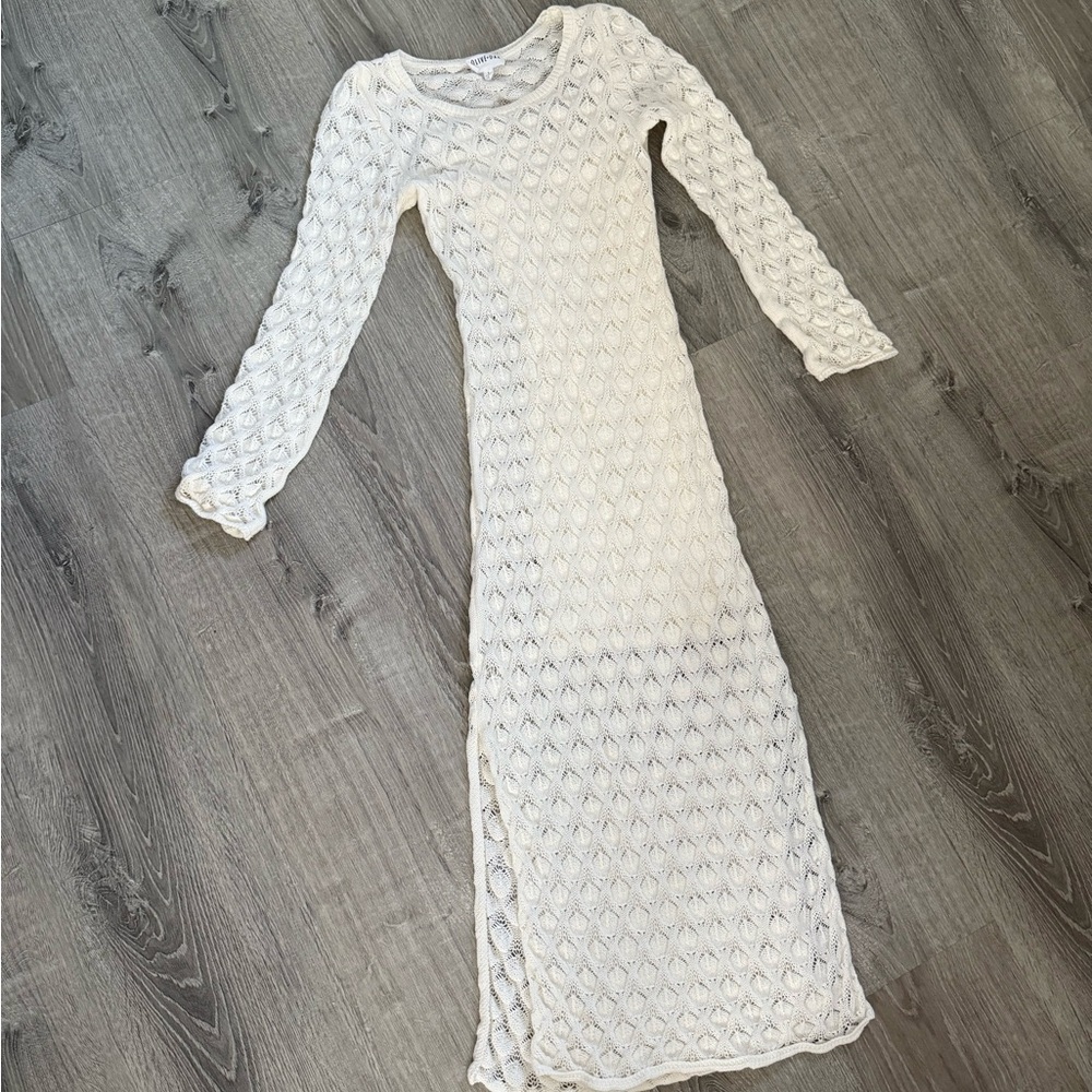 Olive & Oak Cream Knit Long Sleeve Dress